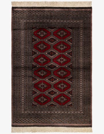 4' 3 x 6' 3 Hand Knotted Bokhara Oriental Wool Rug