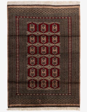 4' 2 x 5' 10 Hand Knotted Bokhara Wool Rug