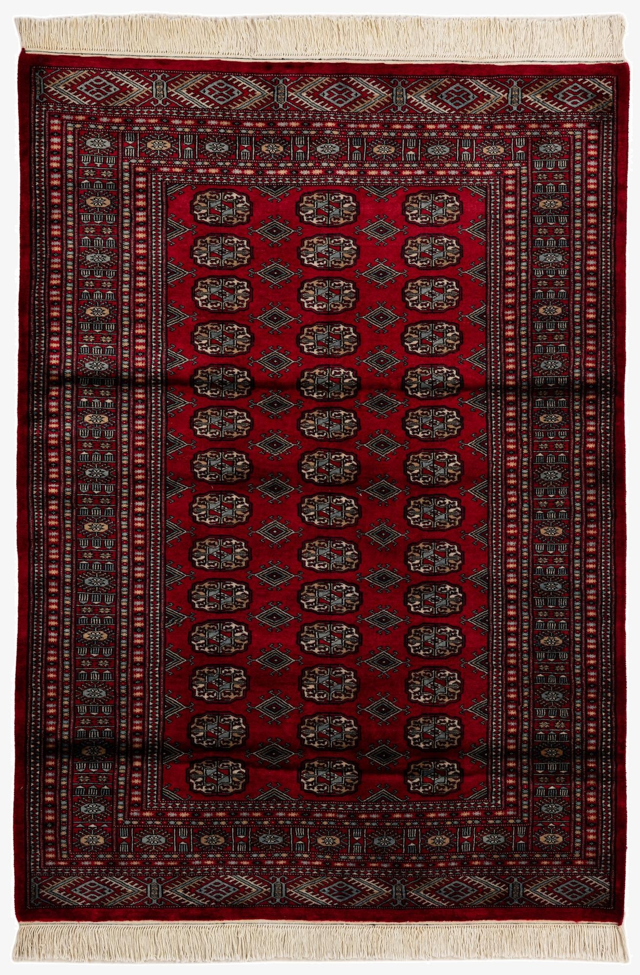 4' 4 x 5' 11  Hand Knotted Bokhara Oriental Wool Rug