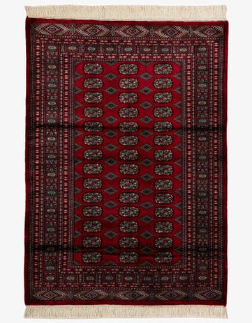 4' 4 x 5' 11 Hand Knotted Bokhara Oriental Wool Rug