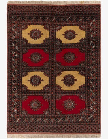 4' 3 x 5' 10 Hand Knotted Bokhara Oriental Wool Rug