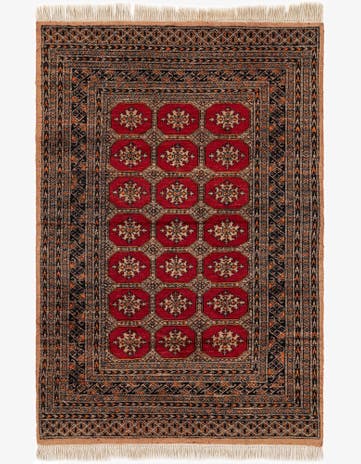 4' 1 x 6' 1 Hand Knotted Bokhara Wool Rug