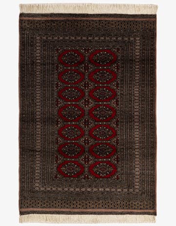 4' 3 x 6' 2 Hand Knotted Bokhara Oriental Wool Rug