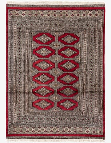 4' 7 x 6' 4 Hand Knotted Bokhara Wool Rug