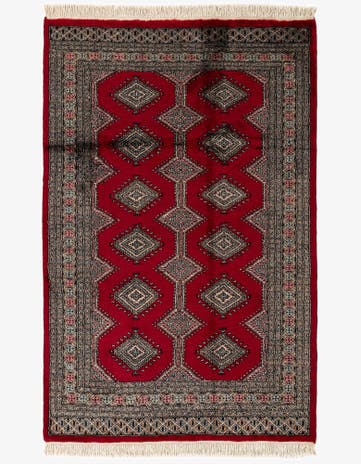 4' 2 x 6' 5 Hand Knotted Bokhara Oriental Wool Rug