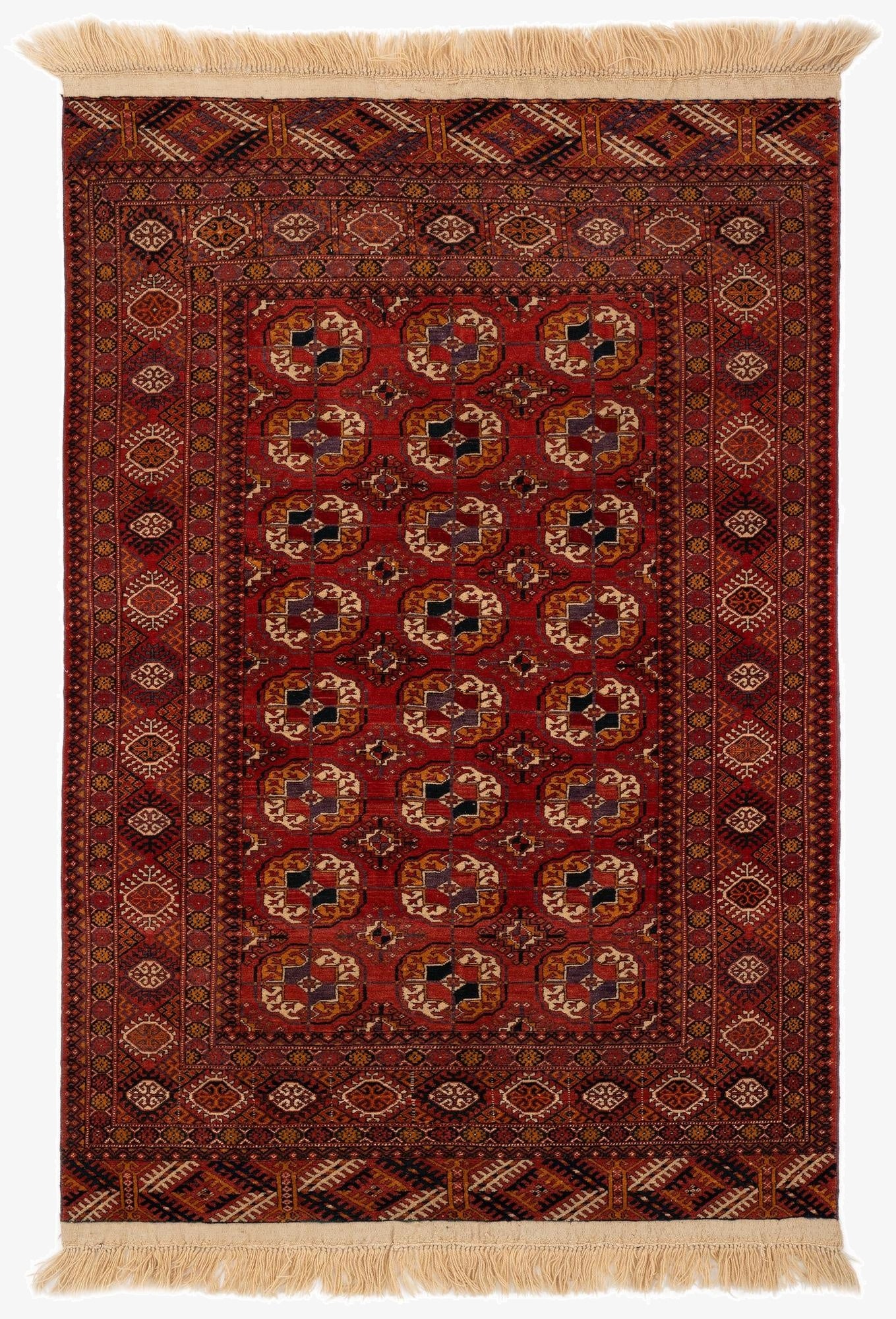 3' 11 x 5' 9  Hand Knotted Bokhara Wool Rug