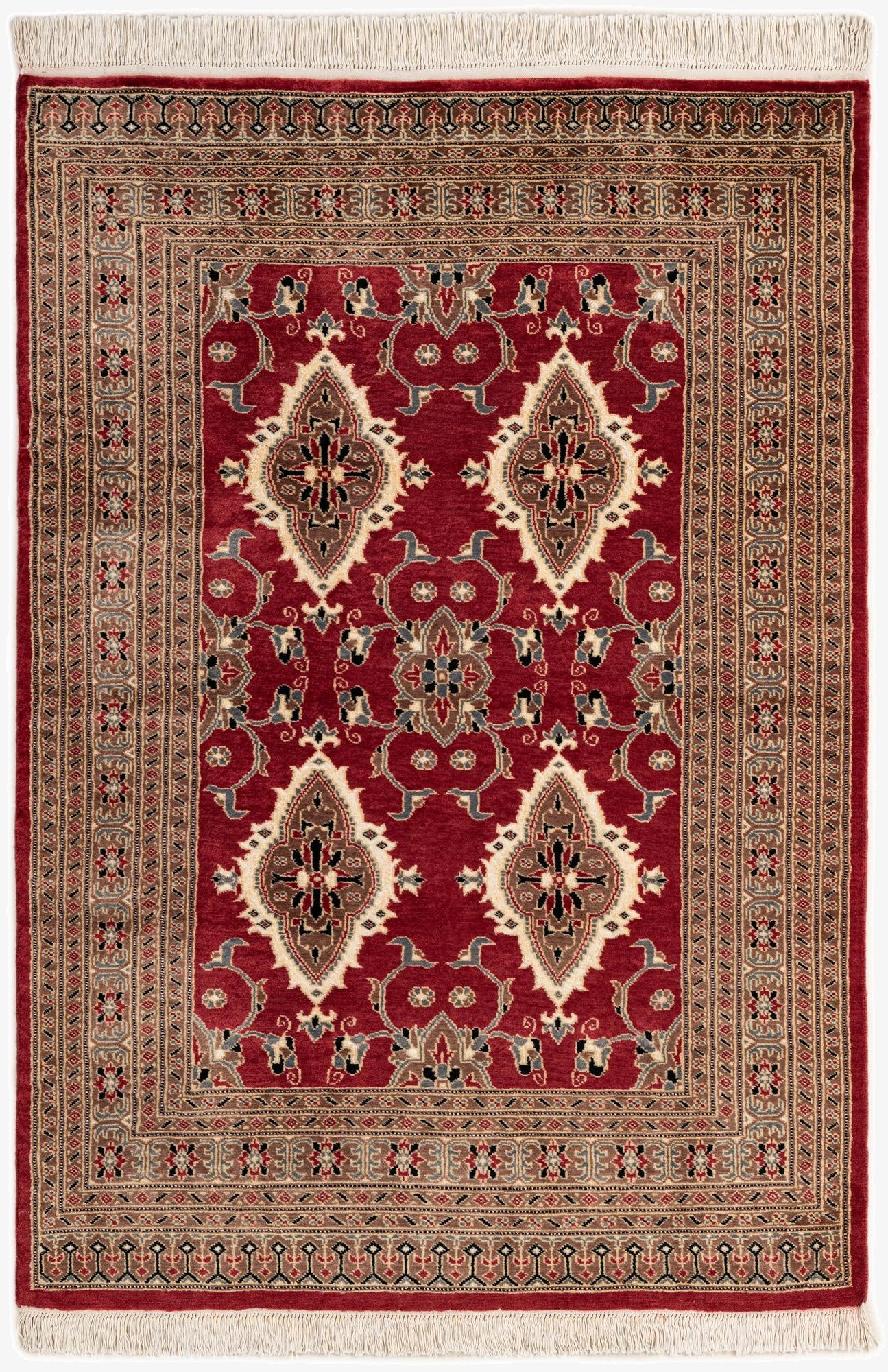 4' 3 x 6' 2  Hand Knotted Bokhara Oriental Rug