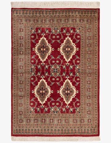 4' 3 x 6' 2 Hand Knotted Bokhara Oriental Rug