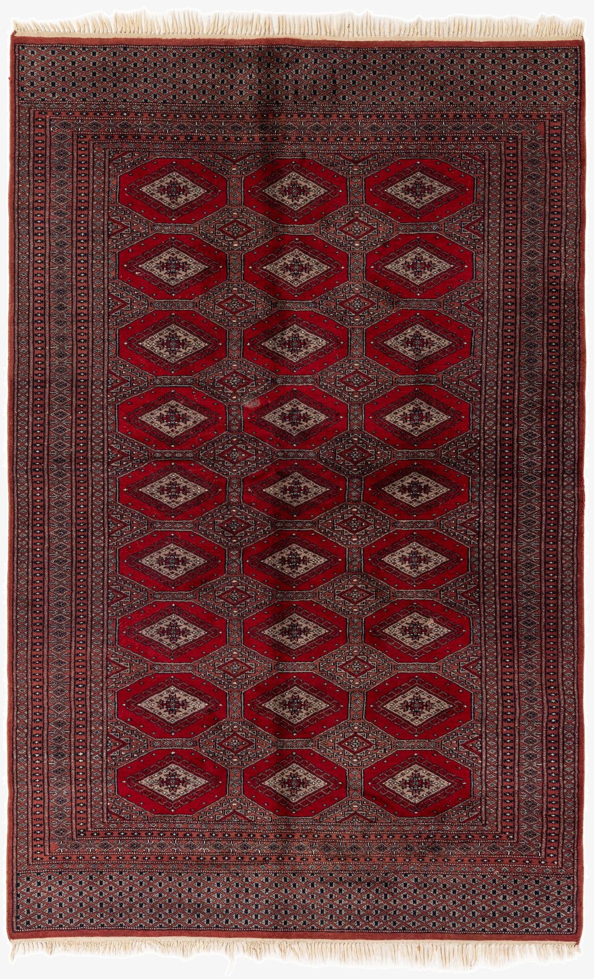 5' 3 x 8' 2  Hand Knotted Bokhara Oriental Wool Rug