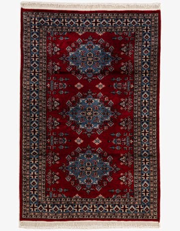 4' 3 x 6' 2 Hand Knotted Bokhara Oriental Wool Rug