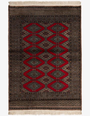 4' 3 x 6' Hand Knotted Bokhara Oriental Wool Rug
