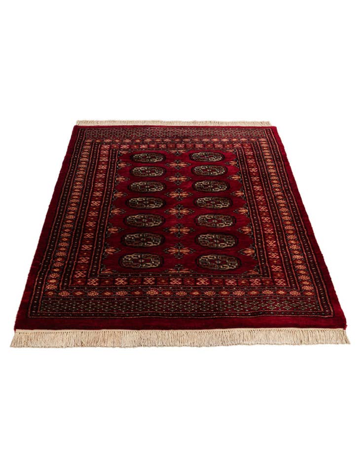 Detail image of 4' 3 x 6' Hand Knotted BokharaTorkaman Persian Wool Rug