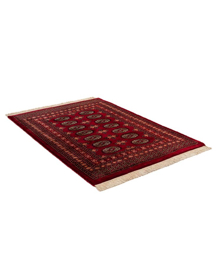 Detail image of 4' 3 x 6' Hand Knotted BokharaTorkaman Persian Wool Rug