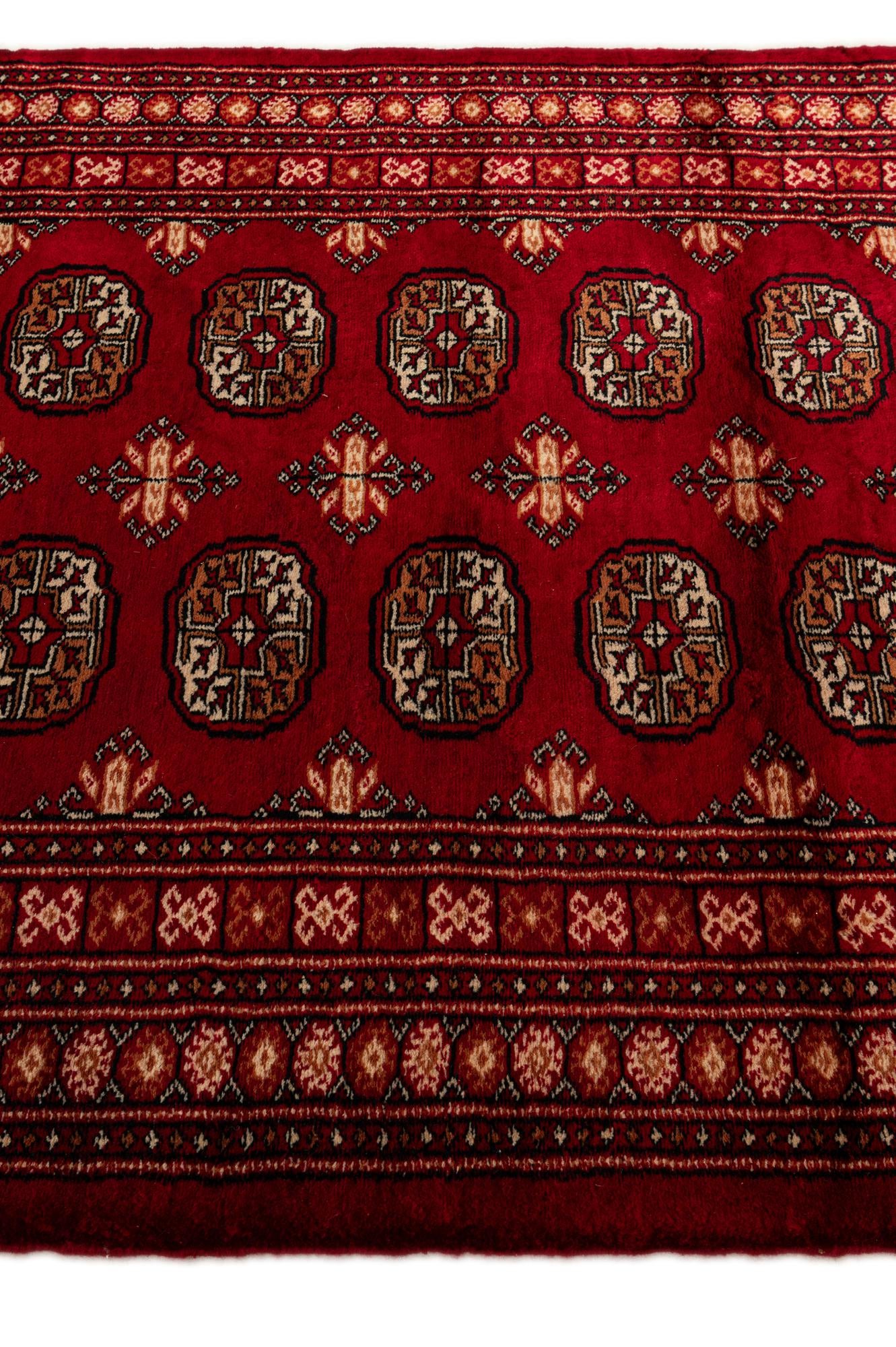 4' 3 x 6' Hand Knotted BokharaTorkaman Persian Wool Rug