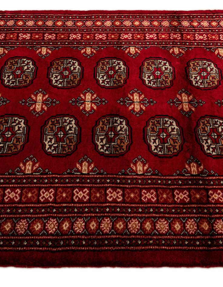 Detail image of 4' 3 x 6' Hand Knotted BokharaTorkaman Persian Wool Rug