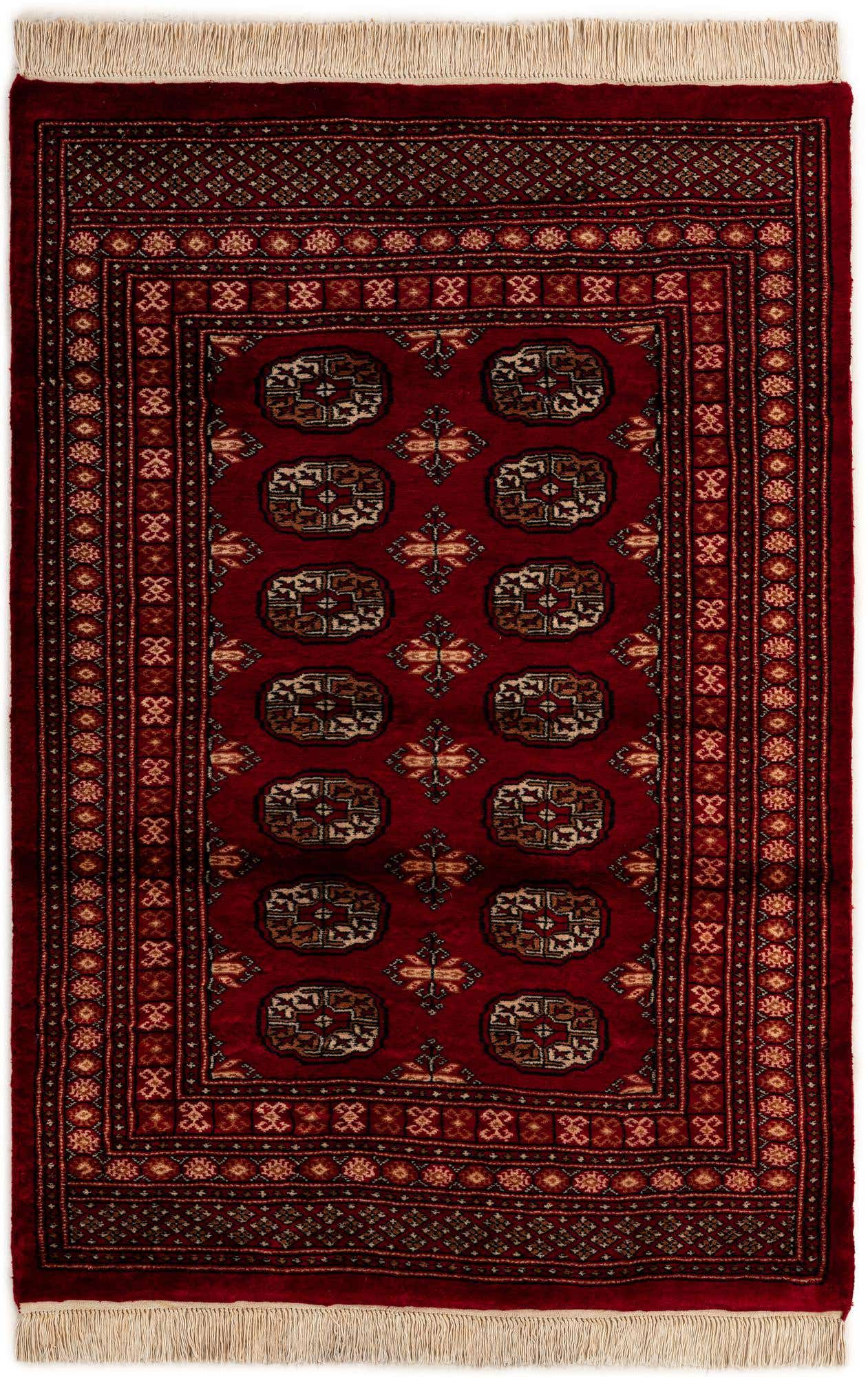 4' 3 x 6' Hand Knotted BokharaTorkaman Persian Wool Rug