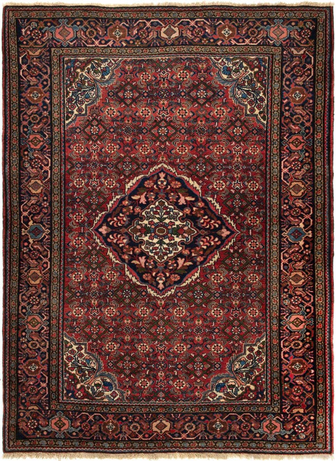Detail image of 4' 11 x 6' 9 Hand Knotted Bortschalu Persian Rug
