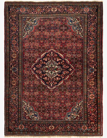 4' 11 x 6' 9 Hand Knotted Bortschalu Persian Rug