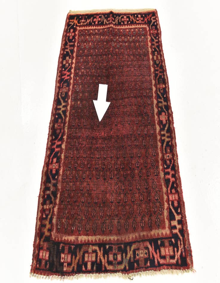 Detail image of 3' 6 x 5' Hand Knotted Botemir Persian Wool Rug