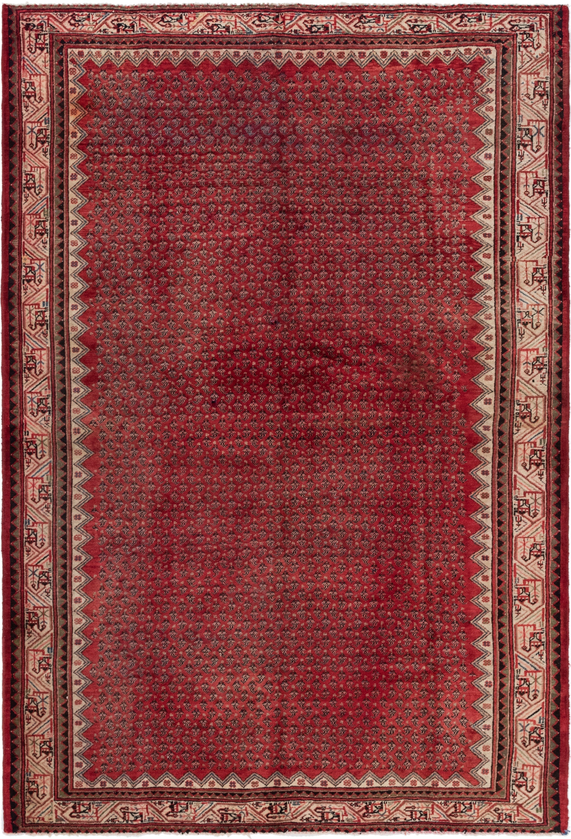 7' x 10' 2 Hand Knotted Botemir Persian Wool Rug