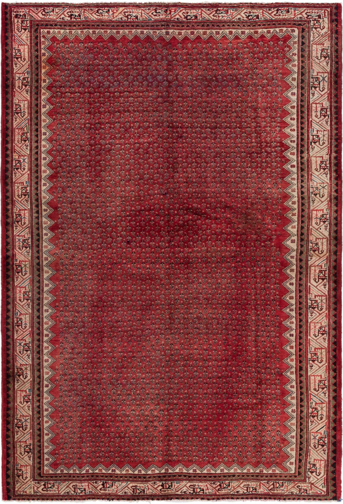 7' x 10' 2 Hand Knotted Botemir Persian Wool Rug