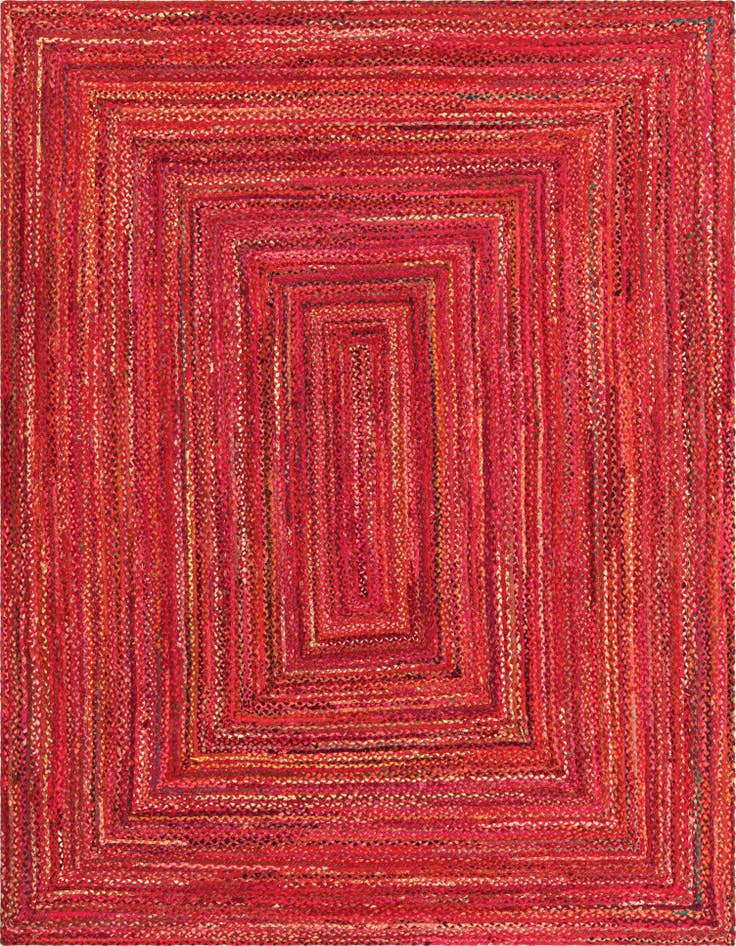 Detail image of 9' x 12' 2  Hand Braided Chindi Rug