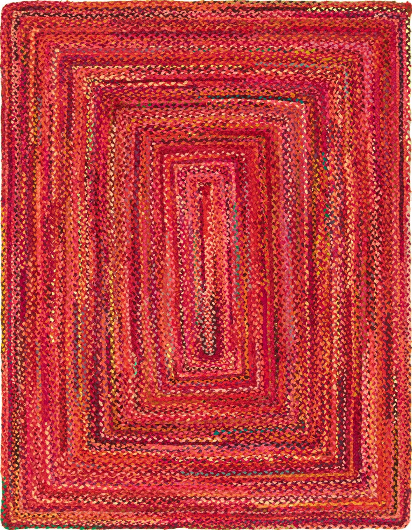 Primary image 6' 1 x 9'  Hand Braided Chindi Rug