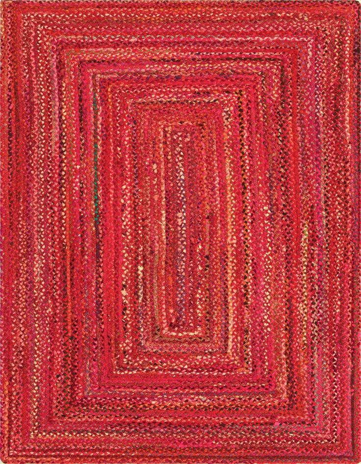 Detail image of 5' 1 x 8' Handmade Braided Chindi Rug