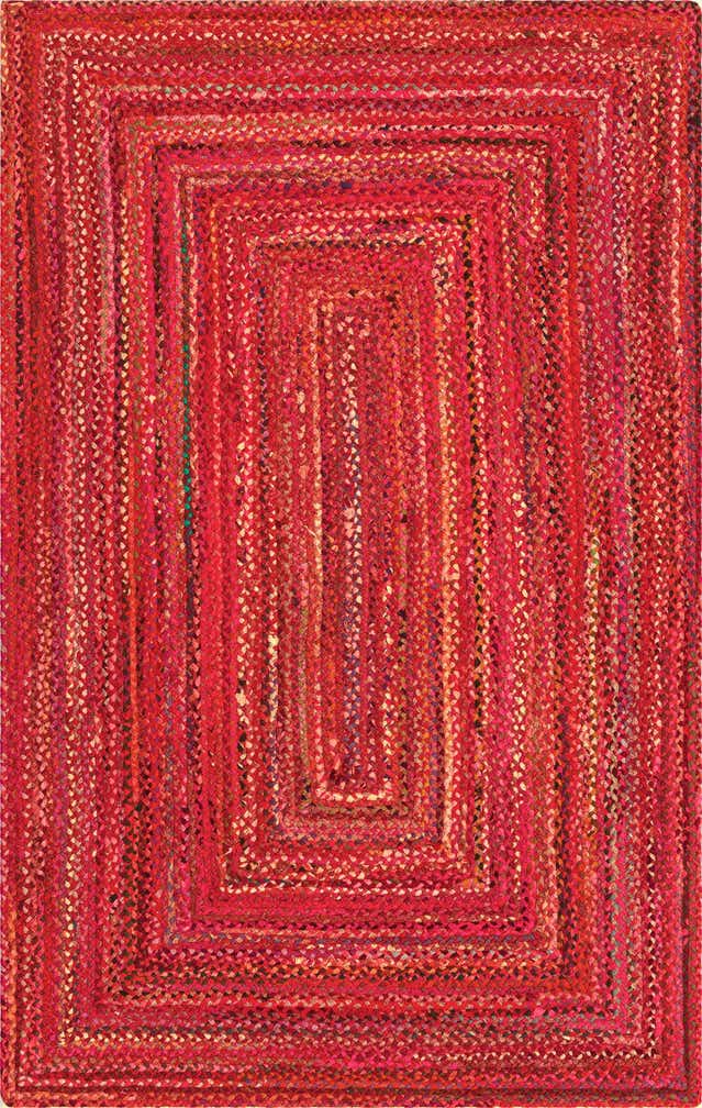 5' 1 x 8' Handmade Braided Chindi Rug