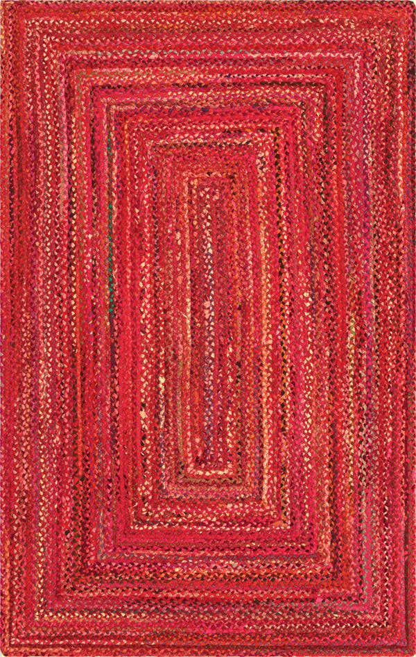 Detail image of 5' 1 x 8' Handmade Braided Chindi Rug