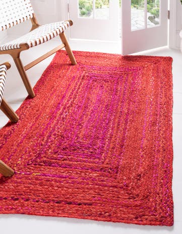 5' 1 x 8' Handmade Braided Chindi Rug