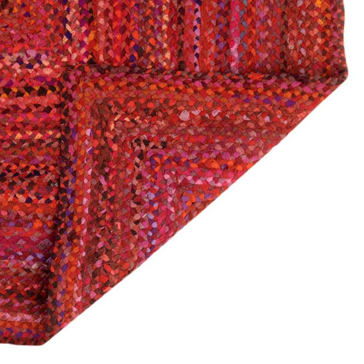 5' 1 x 8' Handmade Braided Chindi Rug