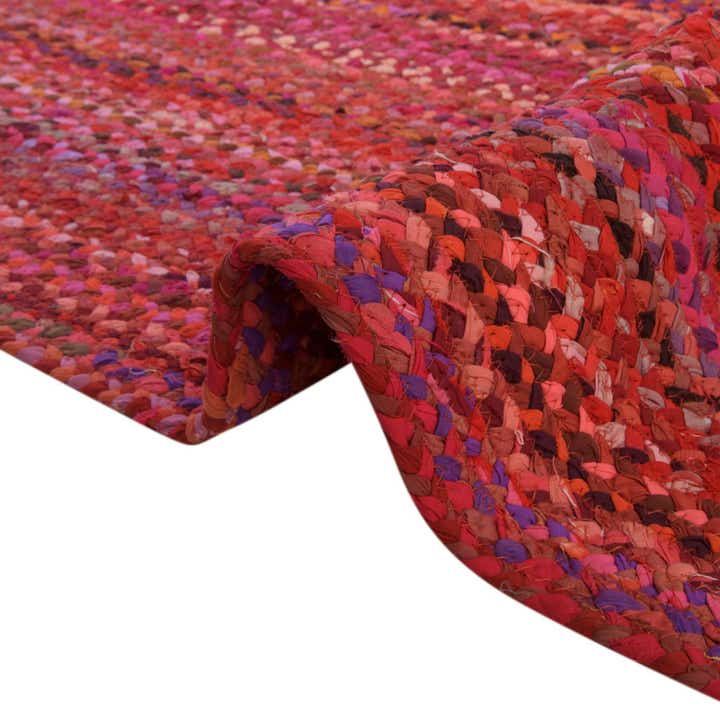 5' 1 x 8' Handmade Braided Chindi Rug