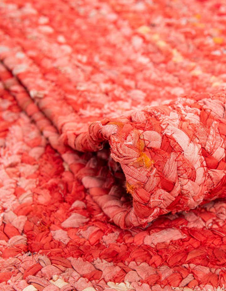 5' 1 x 8' Handmade Braided Chindi Rug