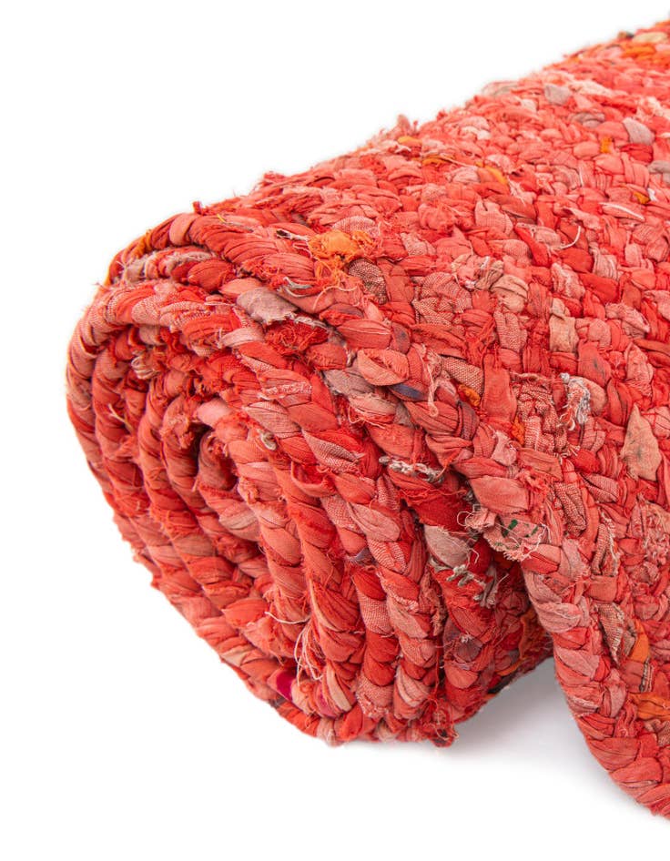 Detail image of 9' x 12' 2  Hand Braided Chindi Rug