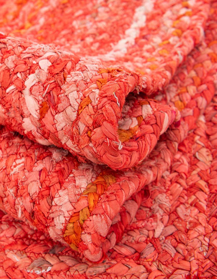 Detail image of 9' x 12' 2  Hand Braided Chindi Rug