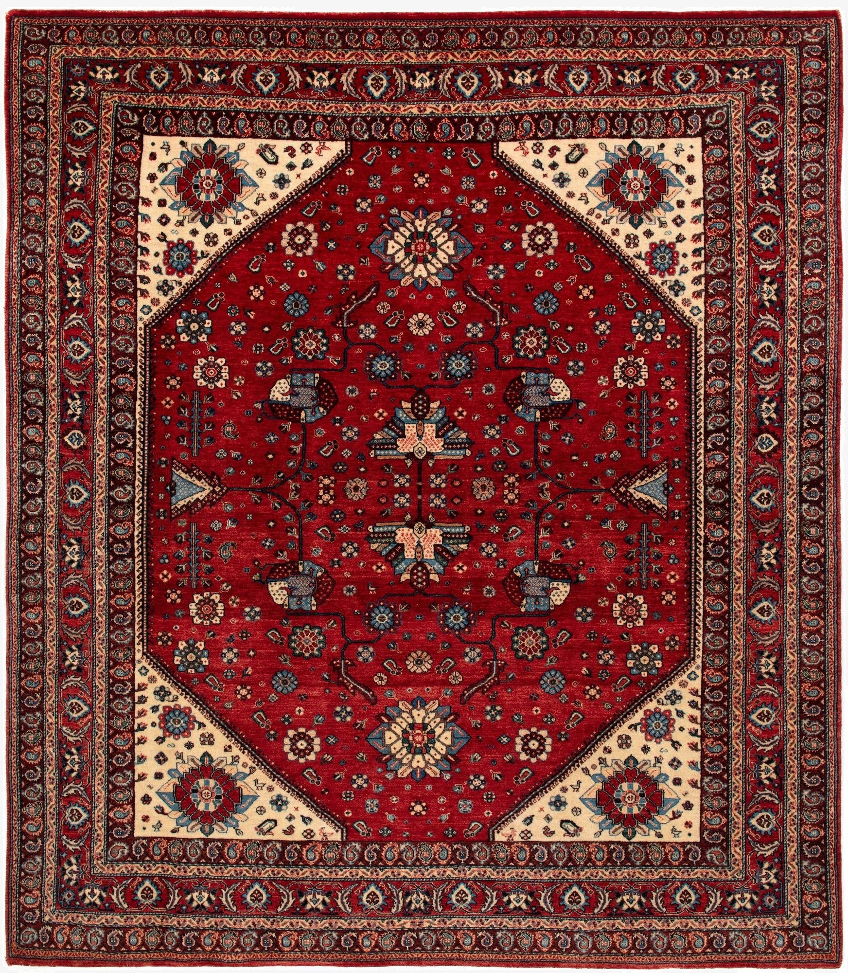 6' 10 x 7' 10  Hand Knotted Bulurbaft Persian Rug