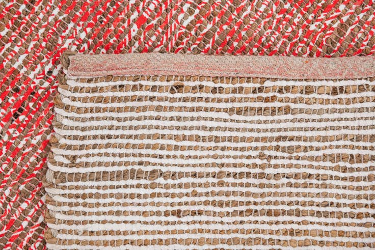 Detail image of 2' 1 x 3' Hand Woven Chenille Jute Rug