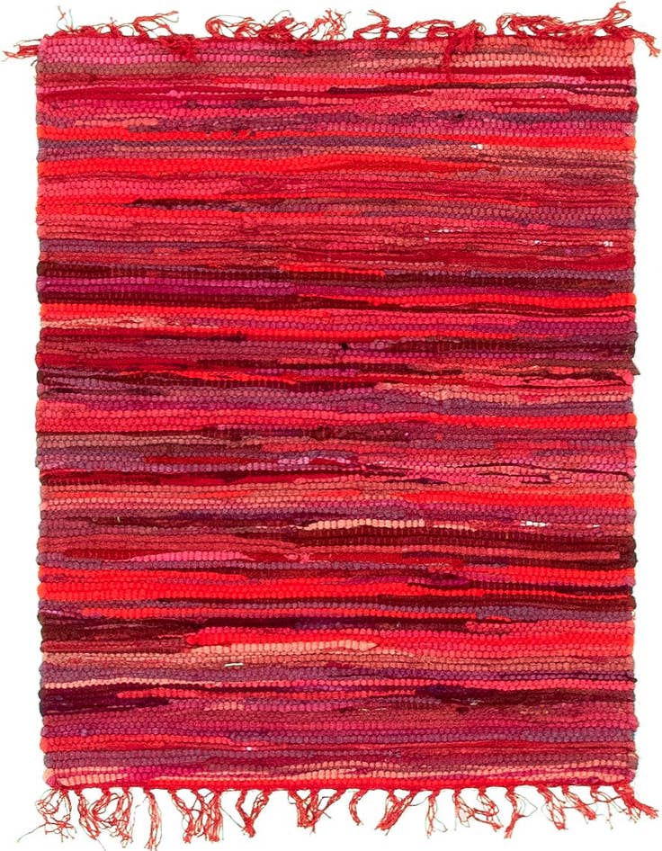 Detail image of 2' 2 x 3' Hand Woven Chindi Cotton Rug
