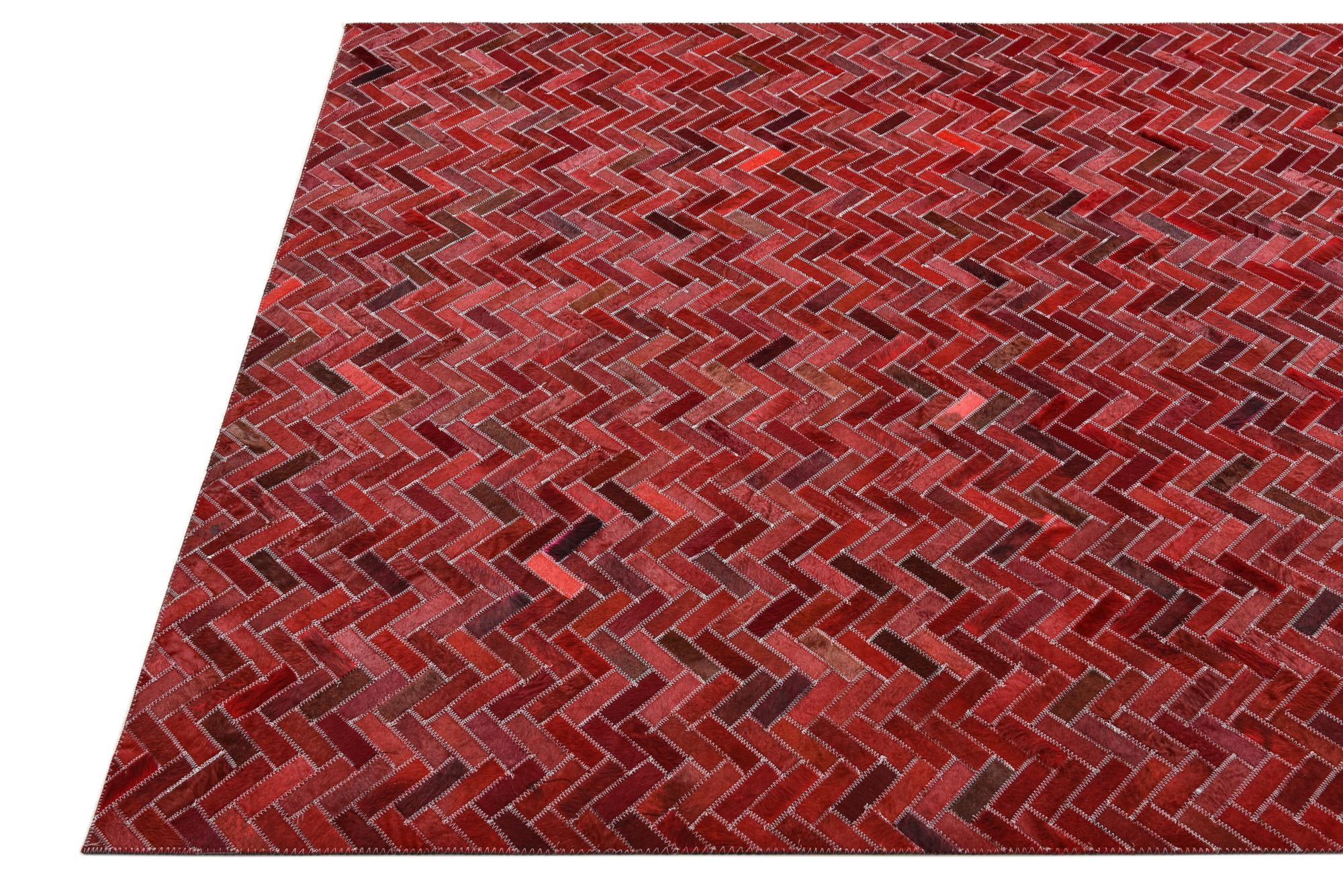 5' x 8' Cowhide Leather Rug
