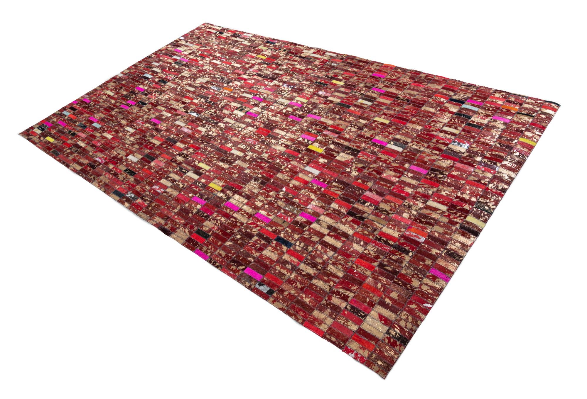 5' x 7' 10 Cowhide Leather Rug