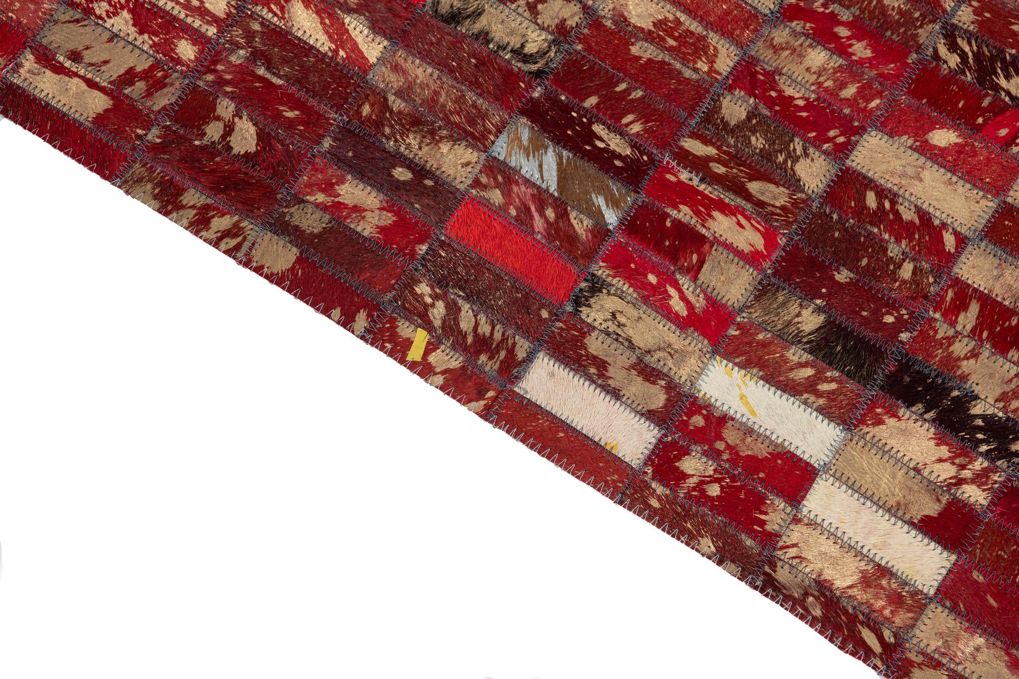 5' x 7' 10 Cowhide Leather Rug