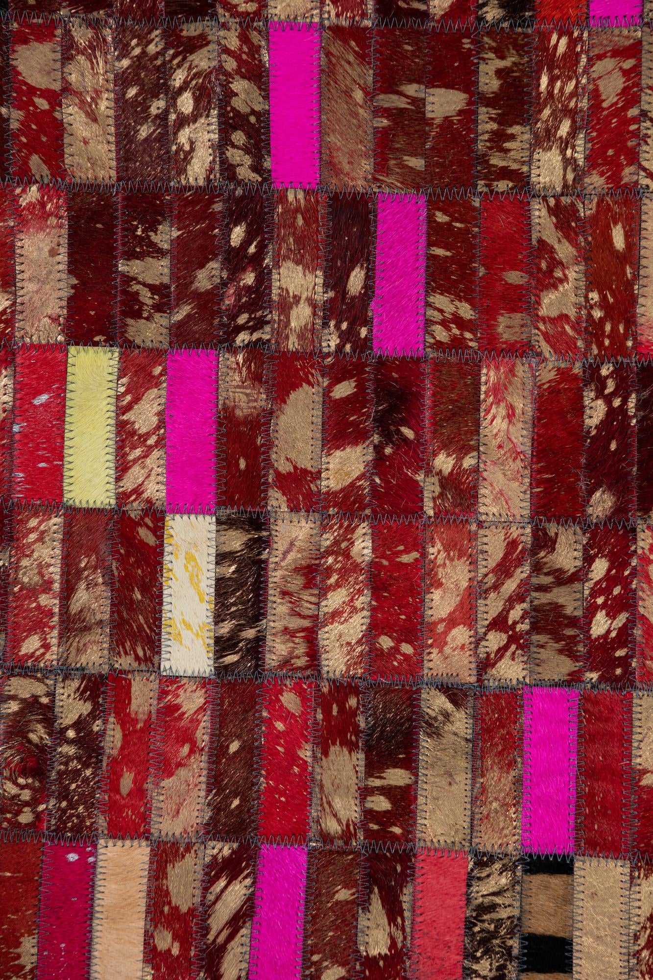 5' x 7' 10 Cowhide Leather Rug