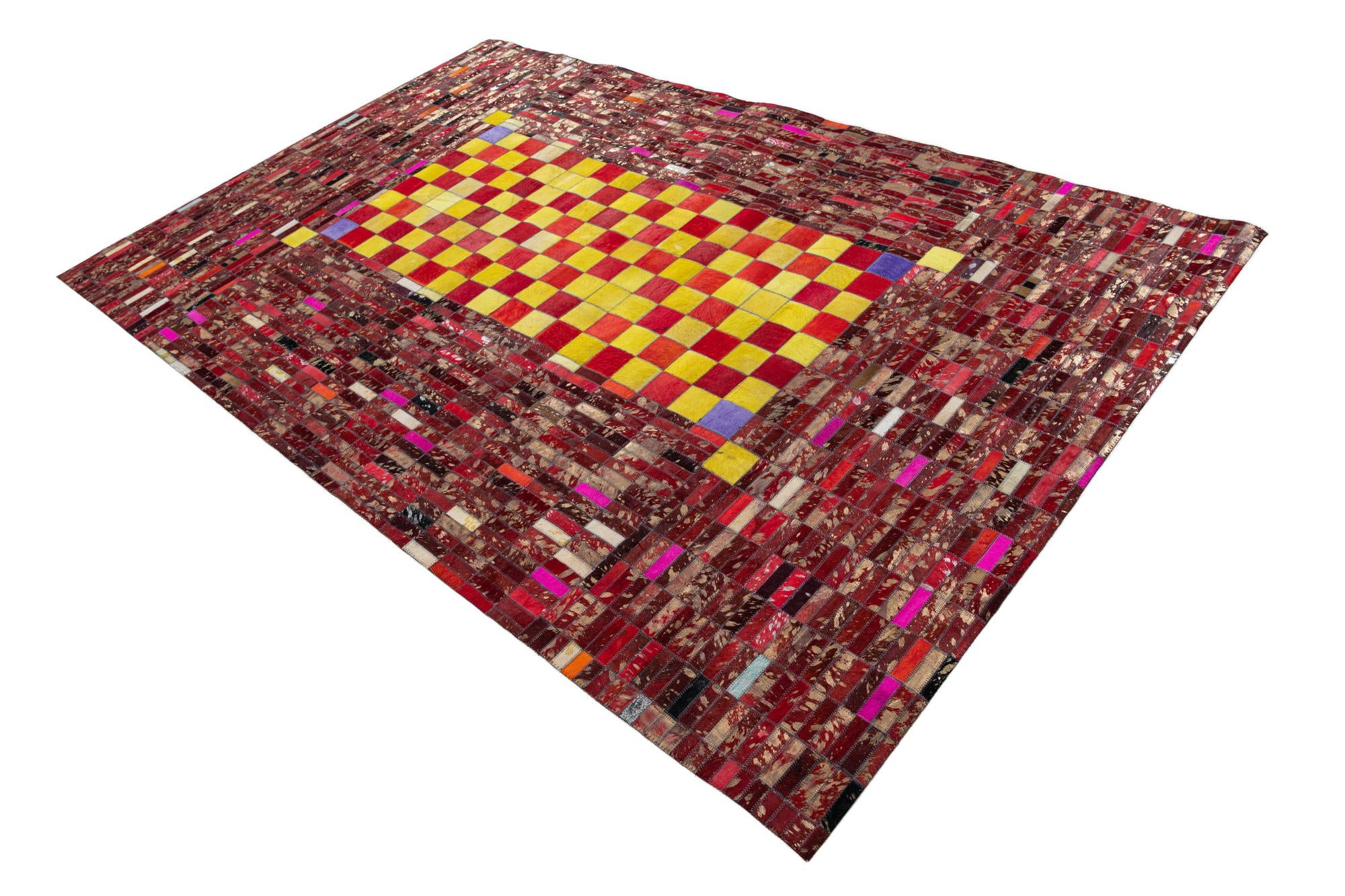 5' 1 x 8' Cowhide Leather Rug