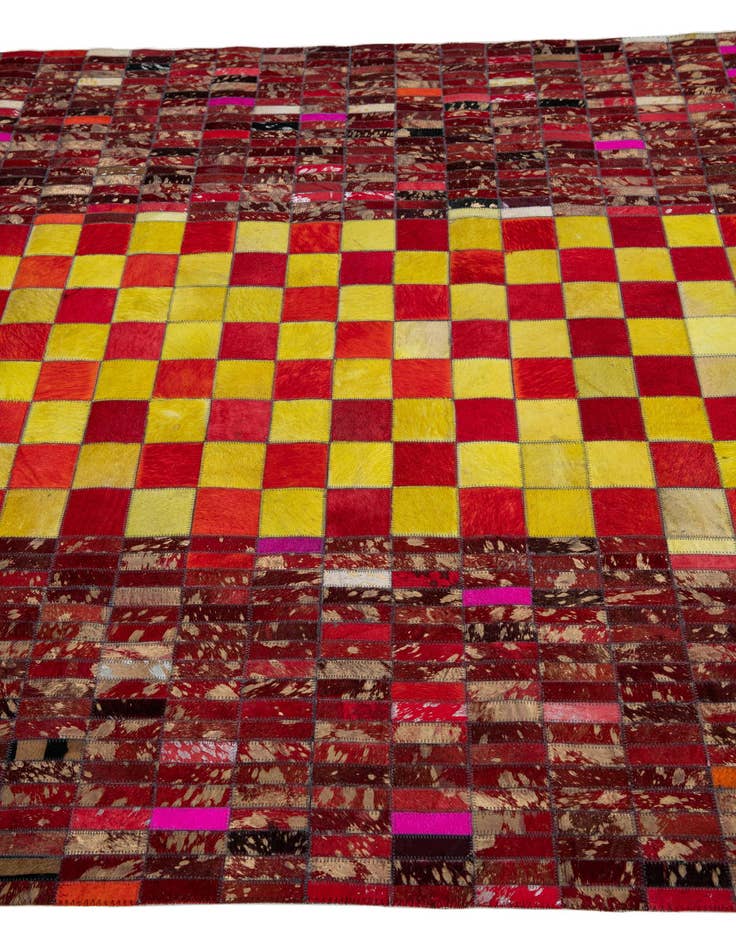 Detail image of 5' 1 x 8' Cowhide Leather Rug