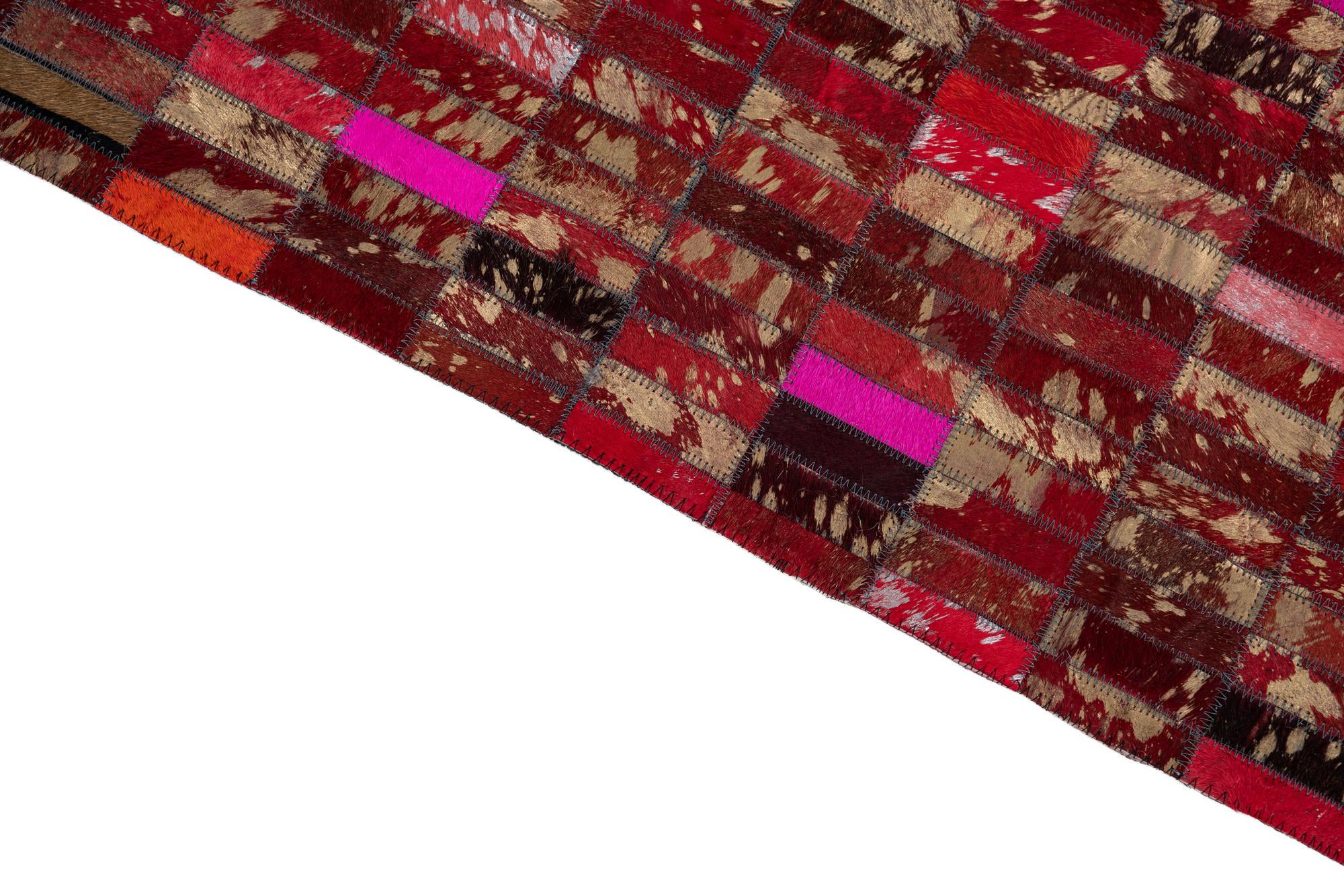 5' 1 x 8' Cowhide Leather Rug