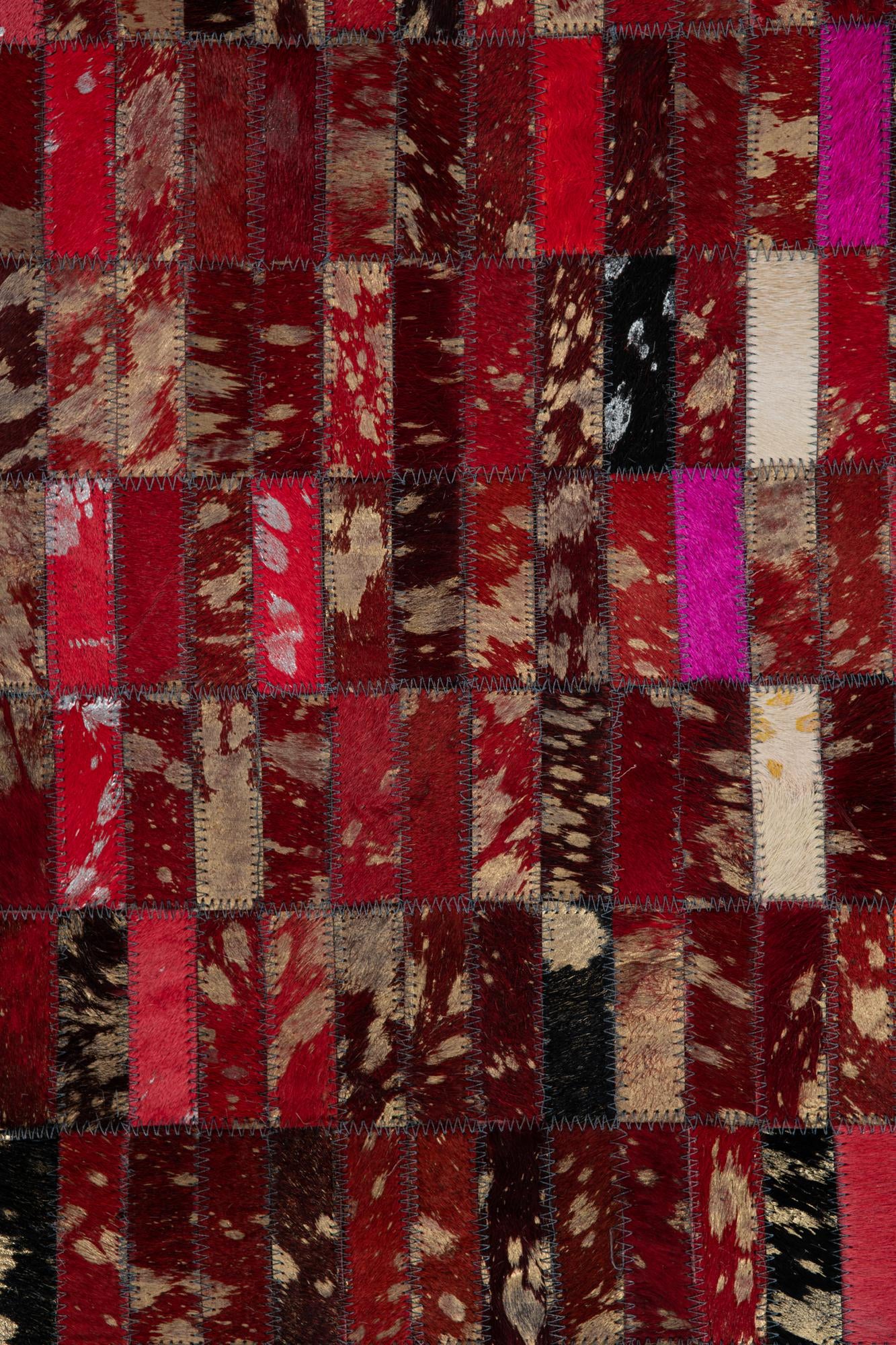 5' 1 x 8' Cowhide Leather Rug