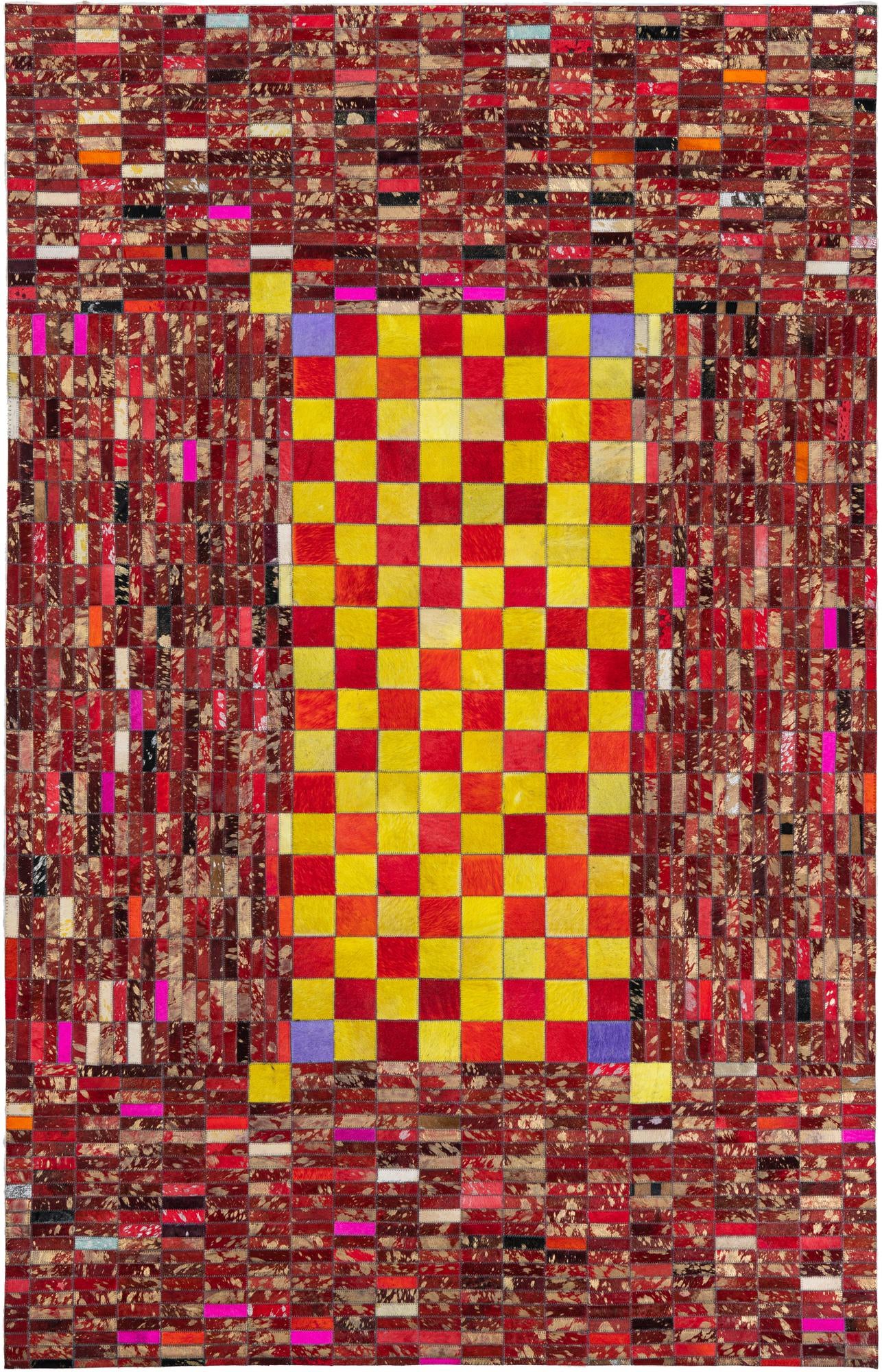 5' 1 x 8' Cowhide Leather Rug