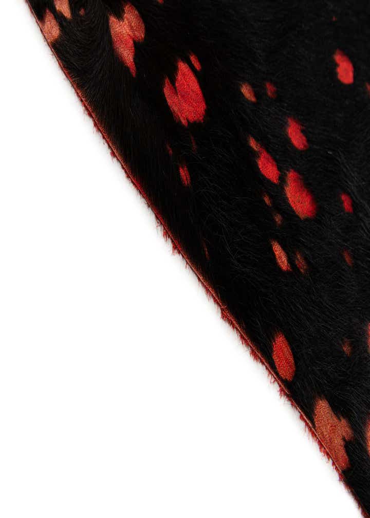 6' 3 x 7' Cowhide Leather Rug