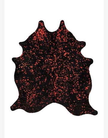 6' 3 x 7' Cowhide Leather Rug